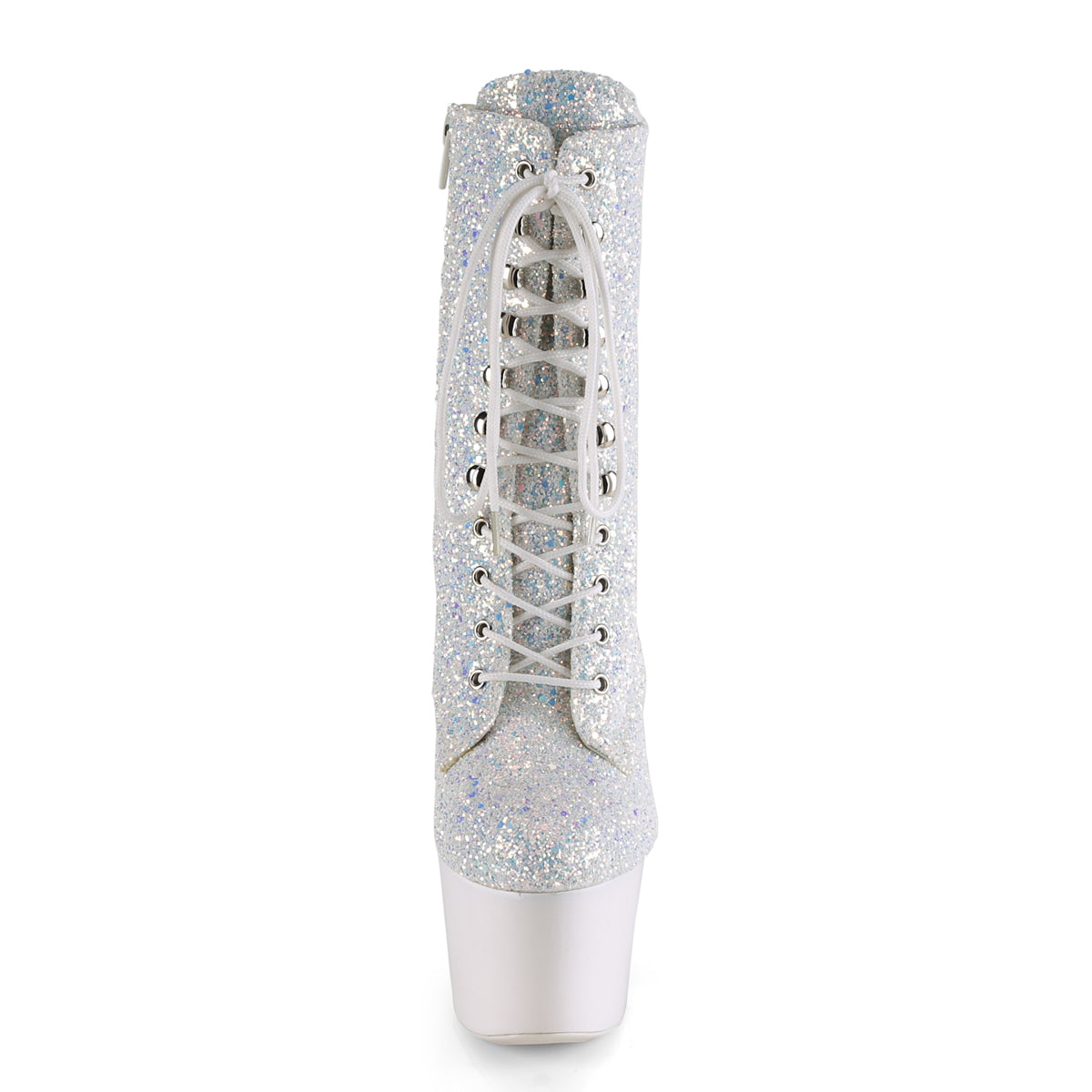 ADORE-1020LG Pleaser Neon White Multi Glitter/Neon White Platform Shoes [Exotic Dance Ankle Boots]