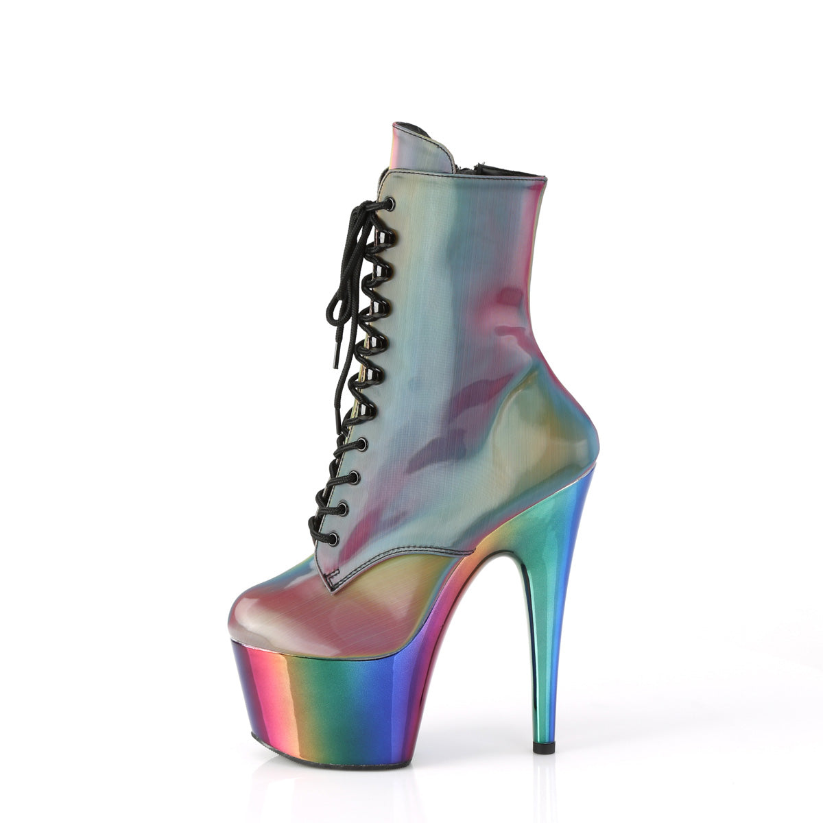 ADORE-1020RC-REFL Pleaser Rainbow Reflective/Rainbow Chrome Platform Shoes [Sexy Ankle Boots]