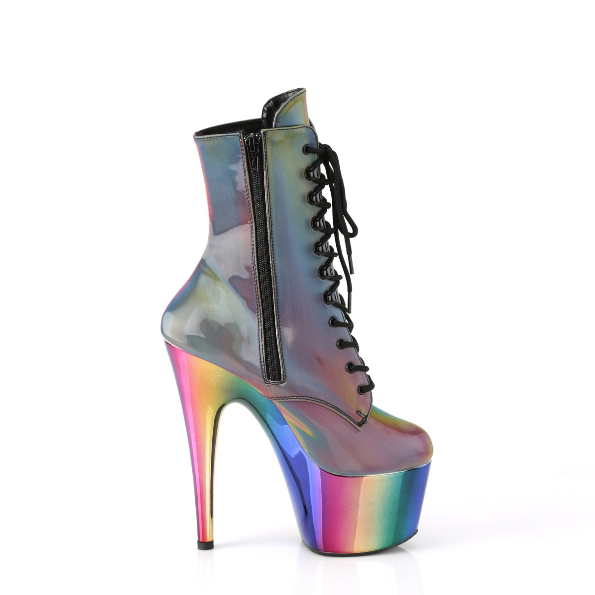 ADORE-1020RC-REFL Pleaser Rainbow Reflective/Rainbow Chrome Platform Shoes [Sexy Ankle Boots]