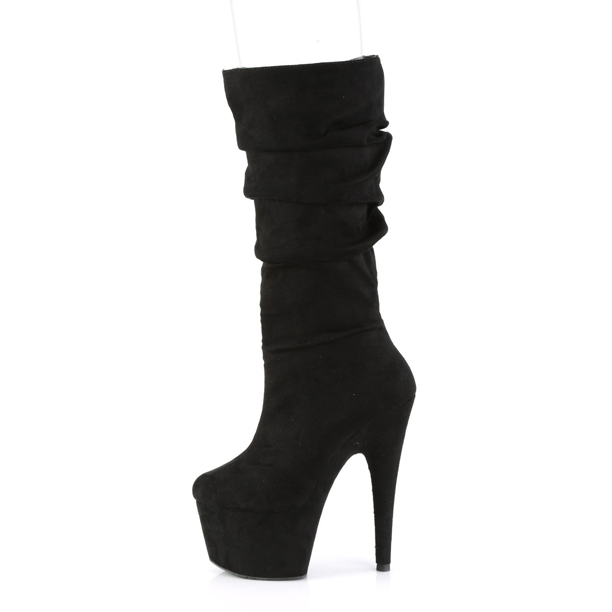 ADORE-1061 Pleaser Black Faux Suede/Black Faux Suede Platform Shoes [Exotic Dance Ankle Boots]