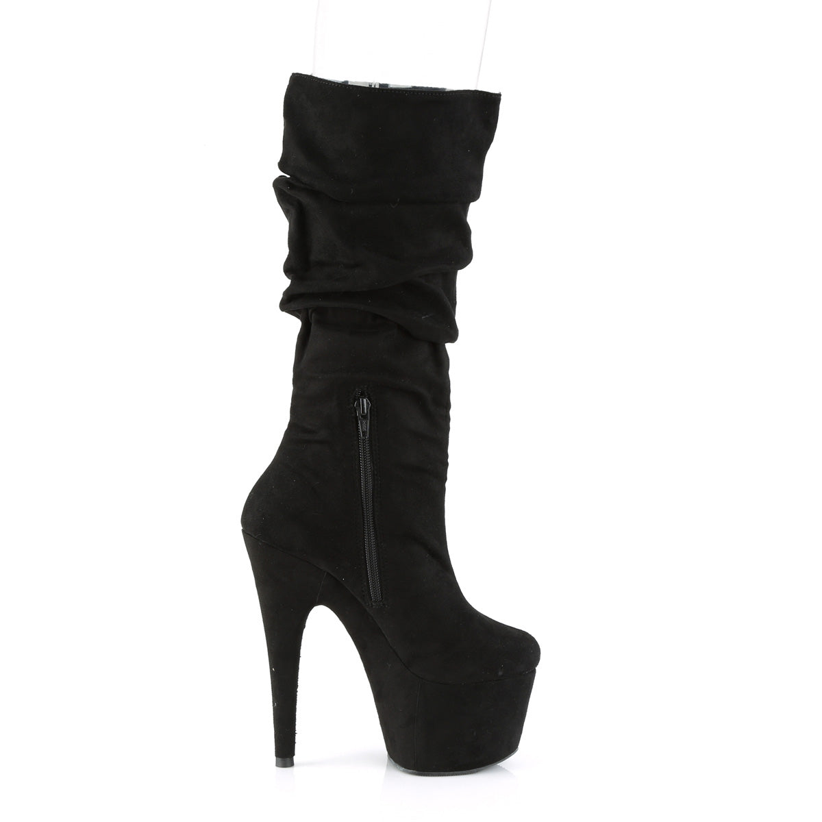 ADORE-1061 Pleaser Black Faux Suede/Black Faux Suede Platform Shoes [Exotic Dance Ankle Boots]