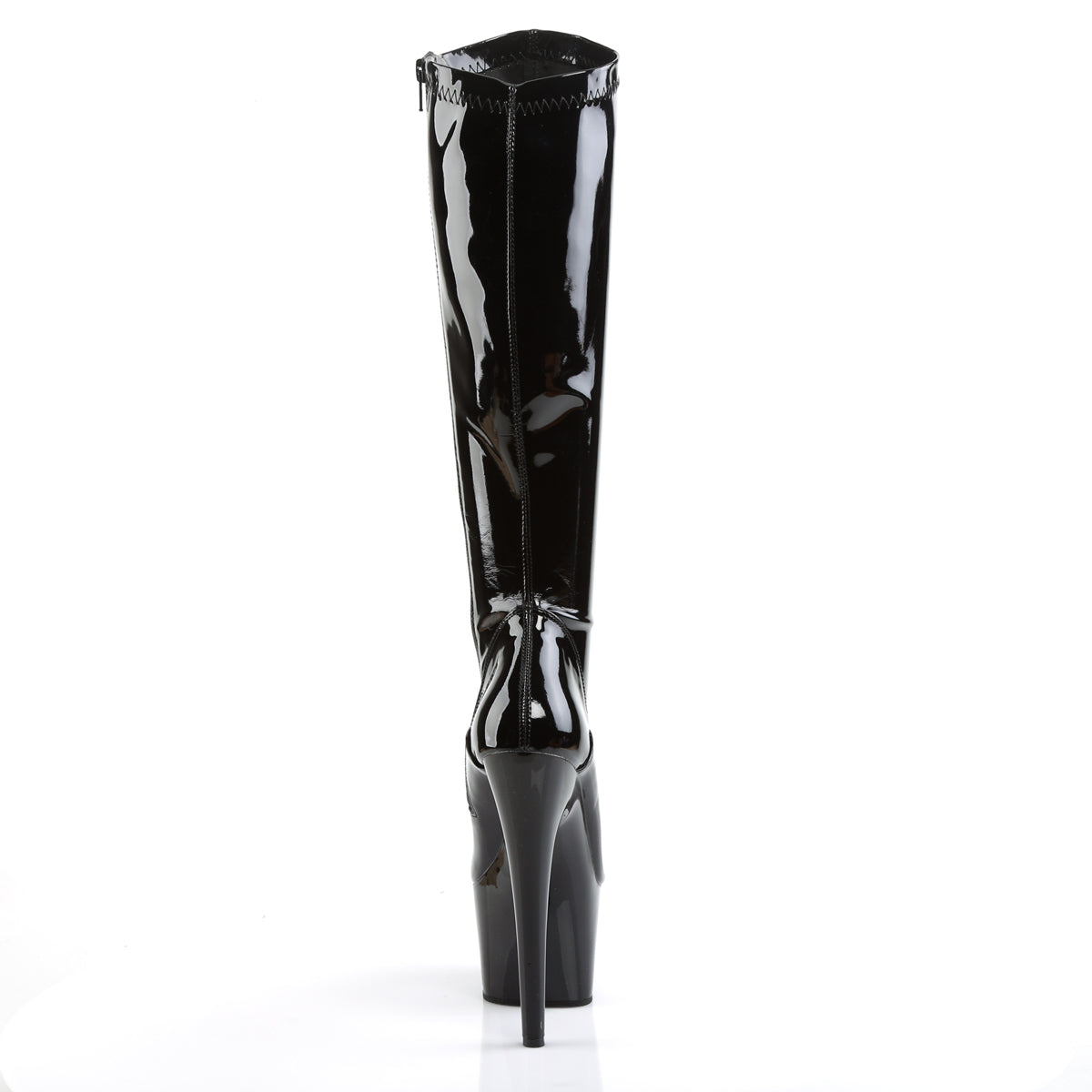 ADORE-2000 Pleaser Black Stretch Patent/Black Platform Shoes [Exotic Dance Knee Highs]