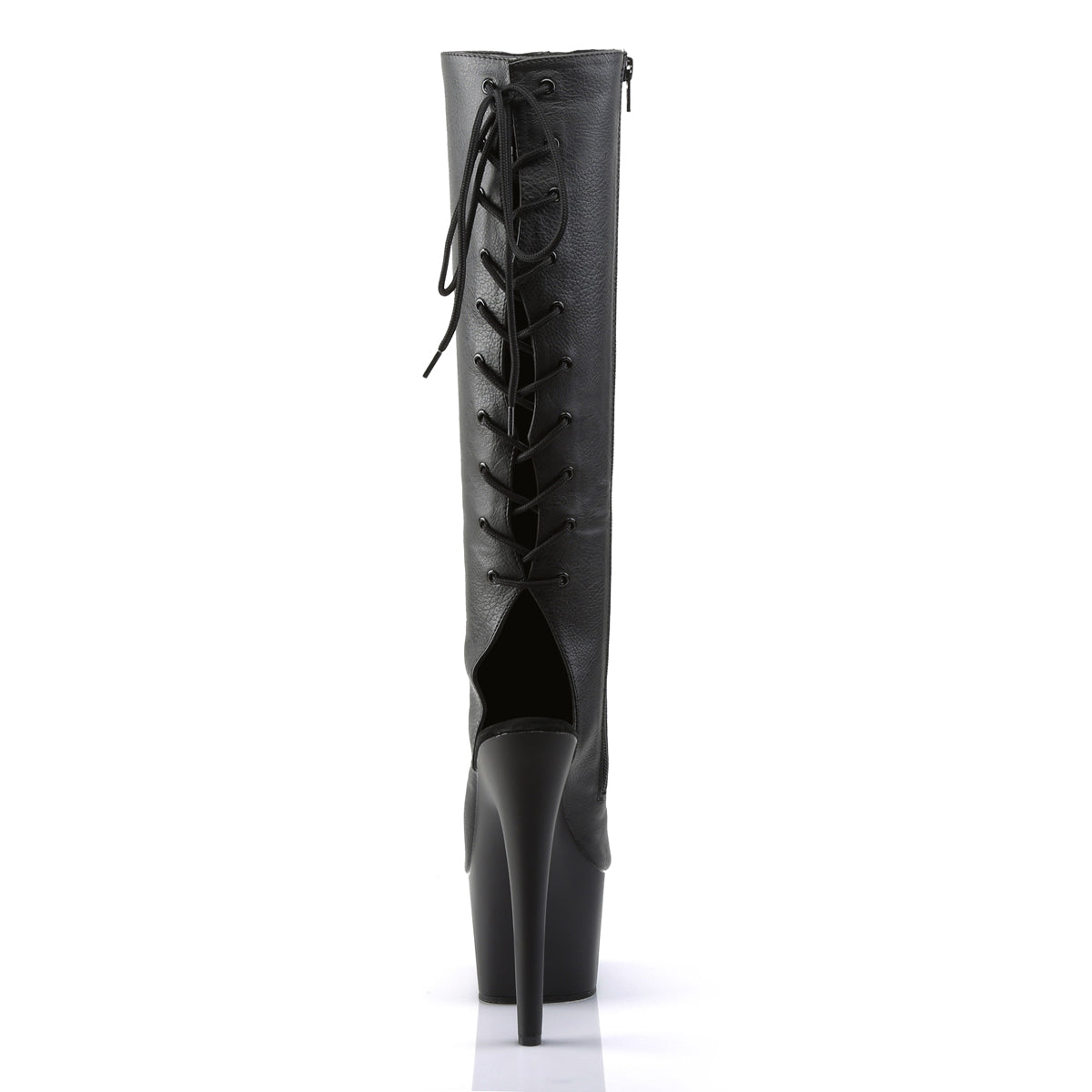 ADORE-2018 Pleaser Black Faux Leather/Black Matte Platform Shoes [Exotic Dance Knee Highs]
