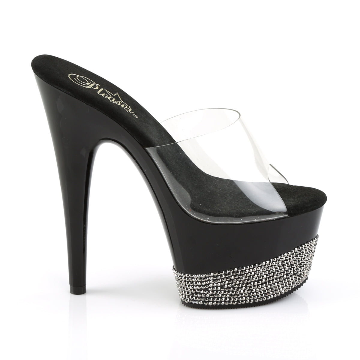 ADORE-701-3 Pleaser Clear/Black Sexy Platform Shoes (Pole Dancing Heels)