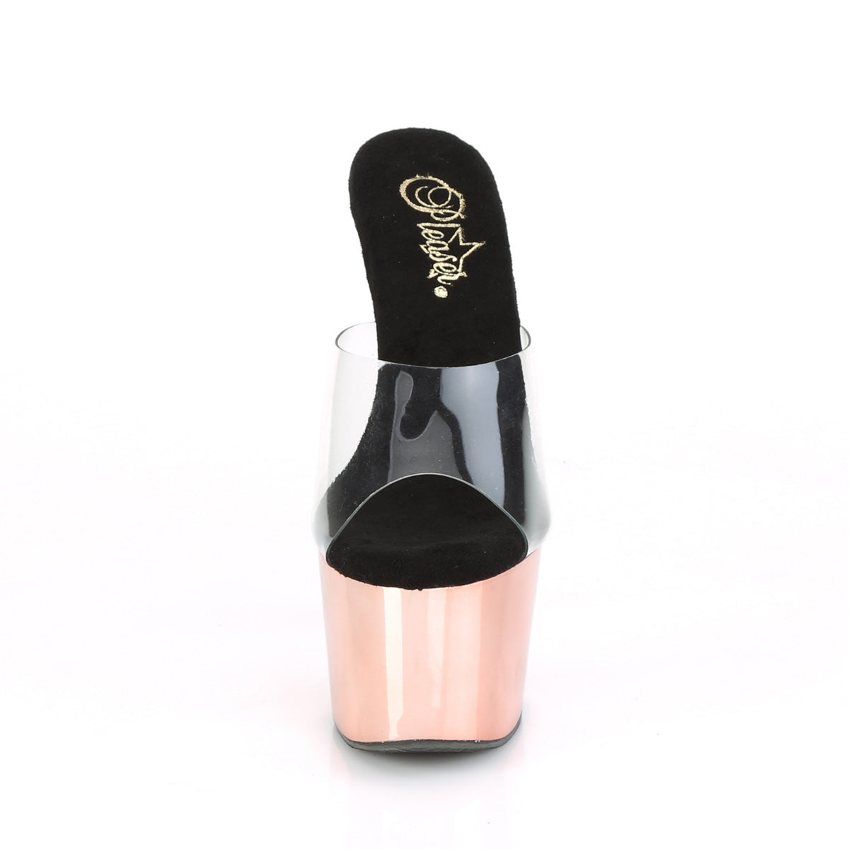 ADORE-701 Pleaser Clear/Rose Gold Chrome Platform Shoes [Exotic Dance Shoes]