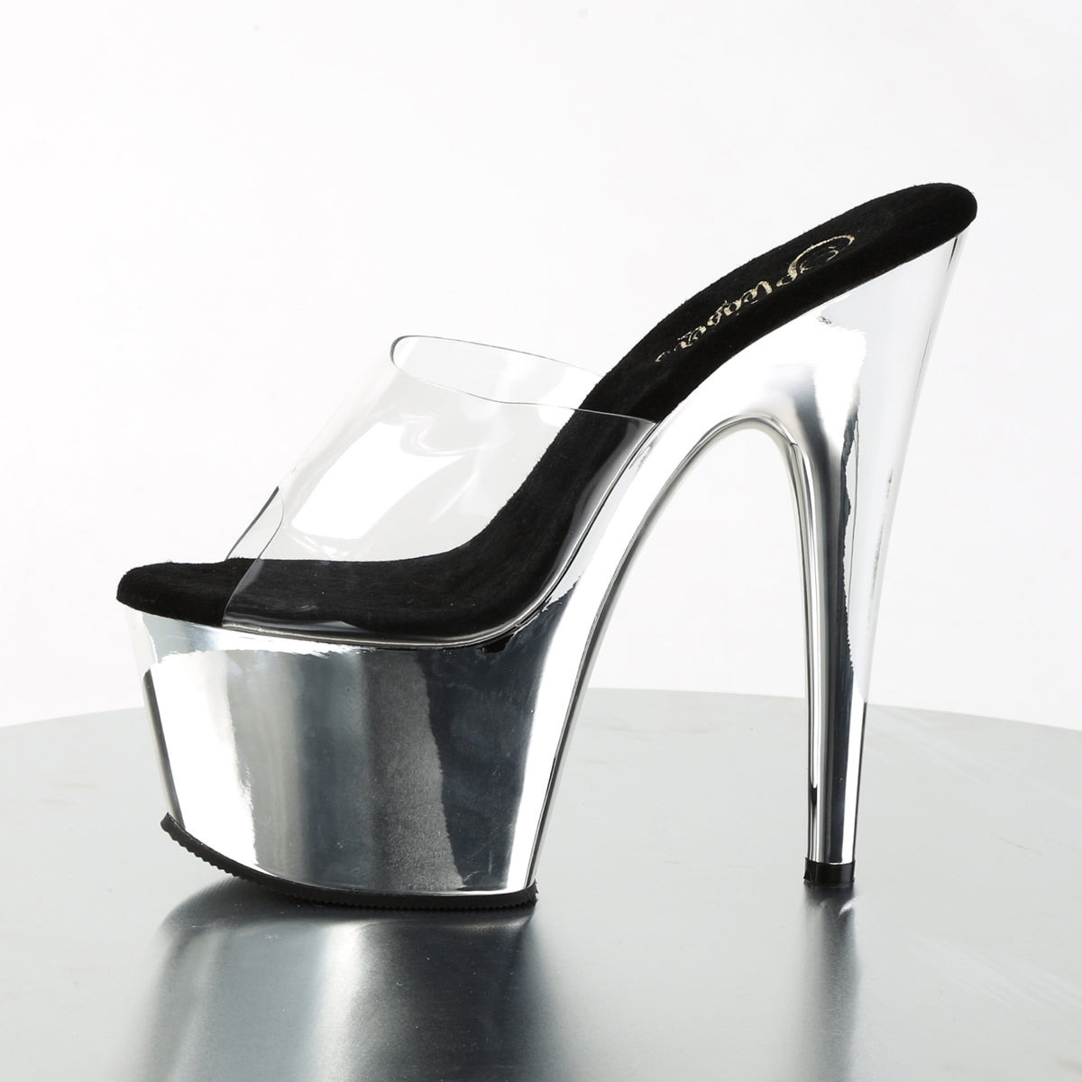 ADORE-701 Pleaser Clear/Silver Chrome Platform Shoes [Exotic Dance Shoes]