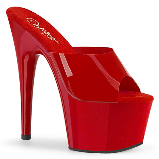 ADORE-701N Strippers Heels Pleaser Platforms (Exotic Dancing) Red (Jelly-Like) TPU/Red