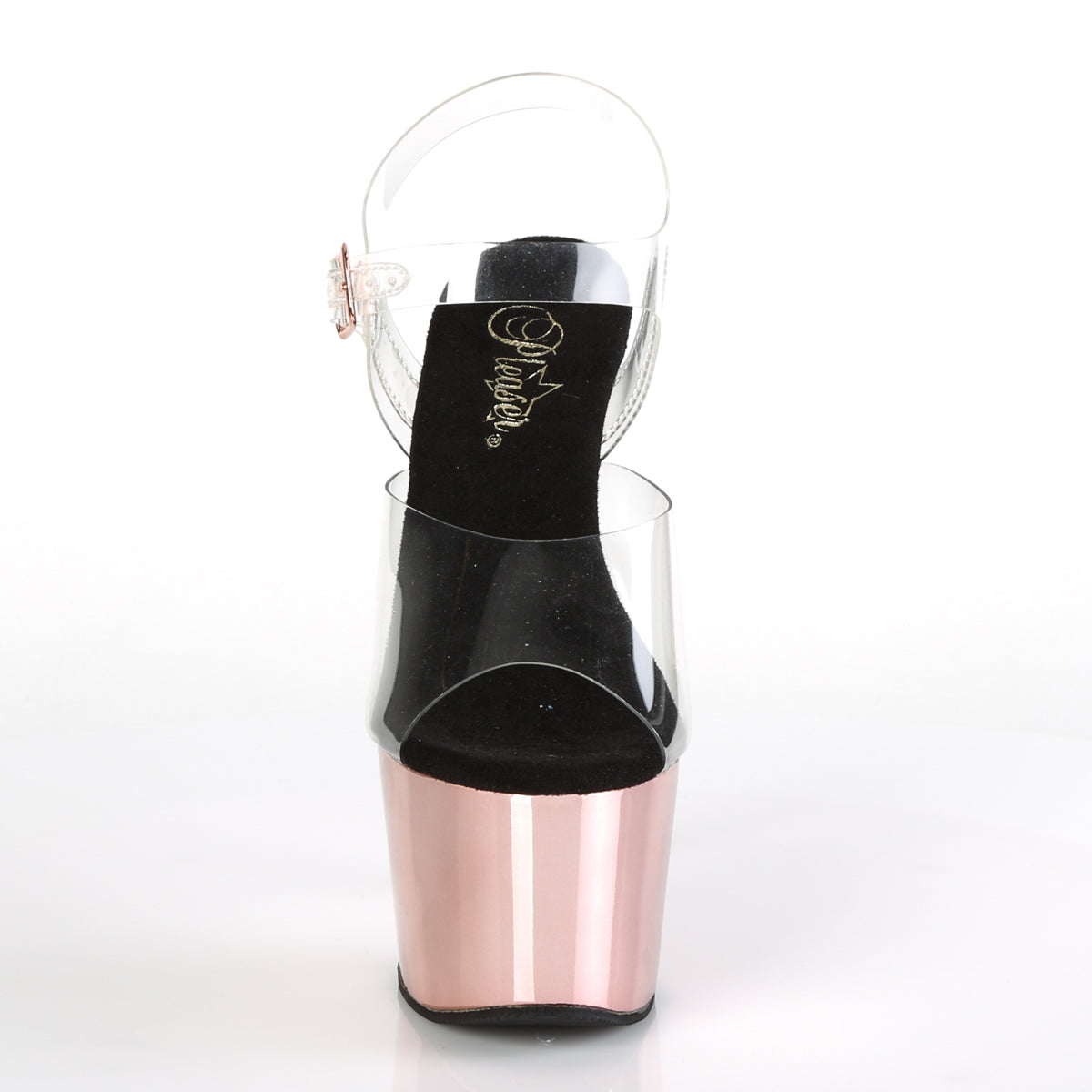 ADORE-708 Pleaser Clear/Rose Gold Chrome Platform Shoes [Exotic Dance Shoes]