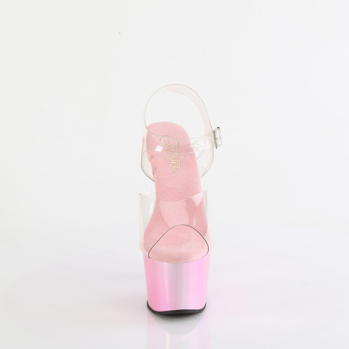ADORE-708LQ Pleaser Clear/Liquid B Pink Hologram Platform Shoes [Exotic Dance Shoes]
