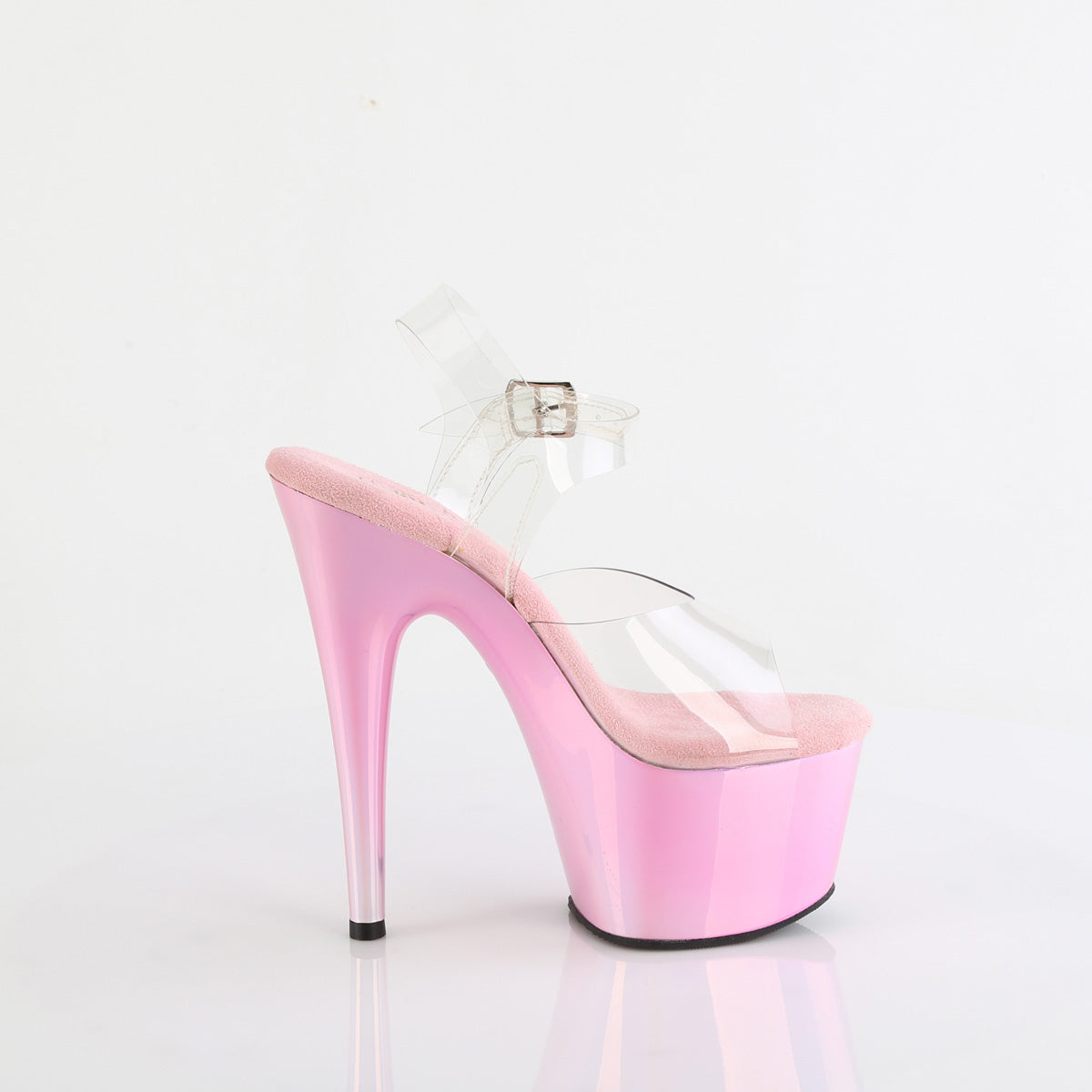 ADORE-708LQ Pleaser Clear/Liquid B Pink Hologram Platform Shoes [Exotic Dance Shoes]
