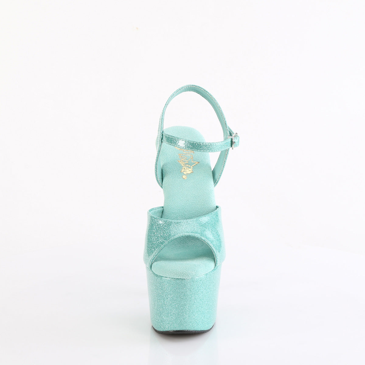 ADORE-709GP Pleaser Aqua Glitter Patent Platform Shoes [Exotic Dance Shoes]