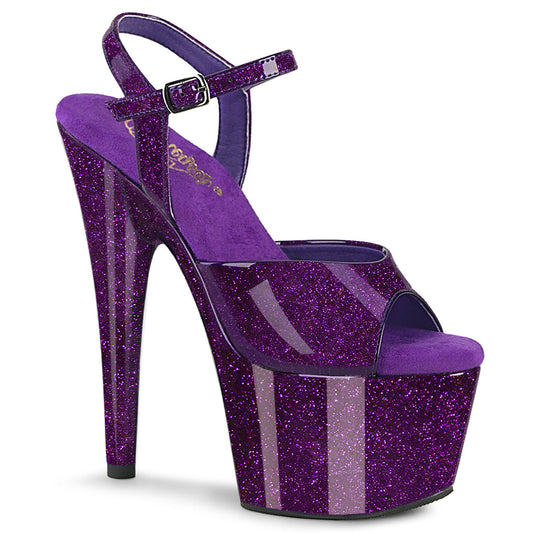 ADORE-709GP Pleaser Purple Glitter Patent Platform Shoes [Exotic Dance Shoes]