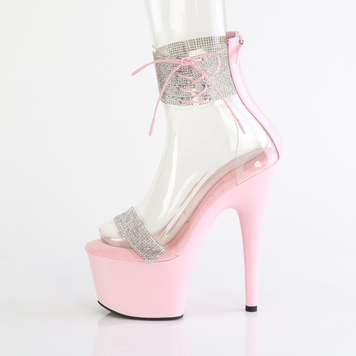 ADORE-727RS Pleaser Clear-B Pink/B Pink Platform Shoes [Exotic Dance Shoes]