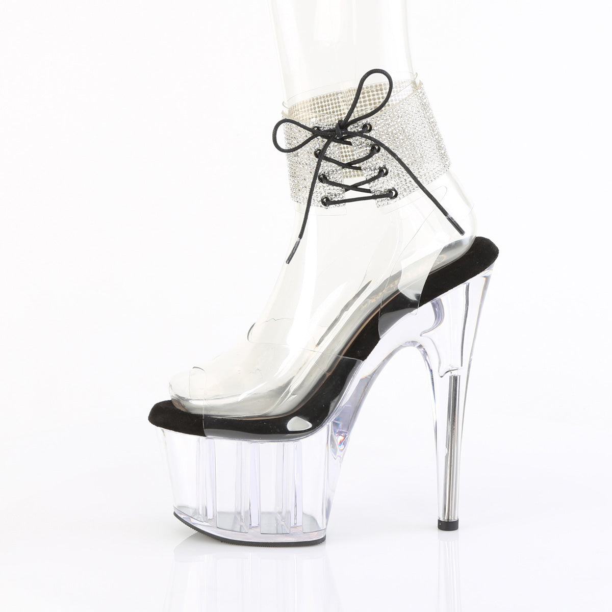 ADORE-791-2RS Pleaser Clear-Black/Clear Platform Shoes [Exotic Dance Shoes]