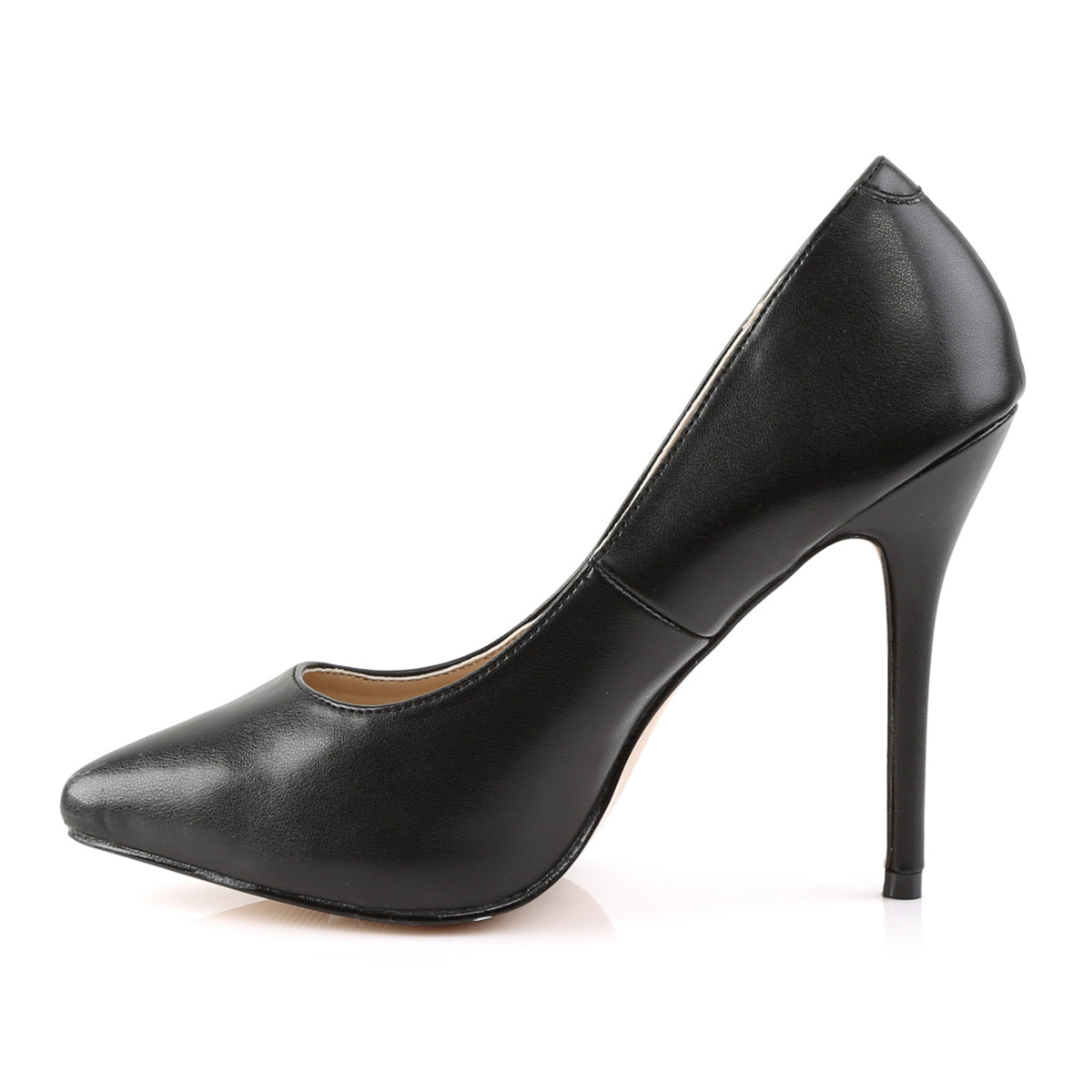 AMUSE-20 Pleaser Black Faux Leather Single Sole Shoes [Sexy Shoes]