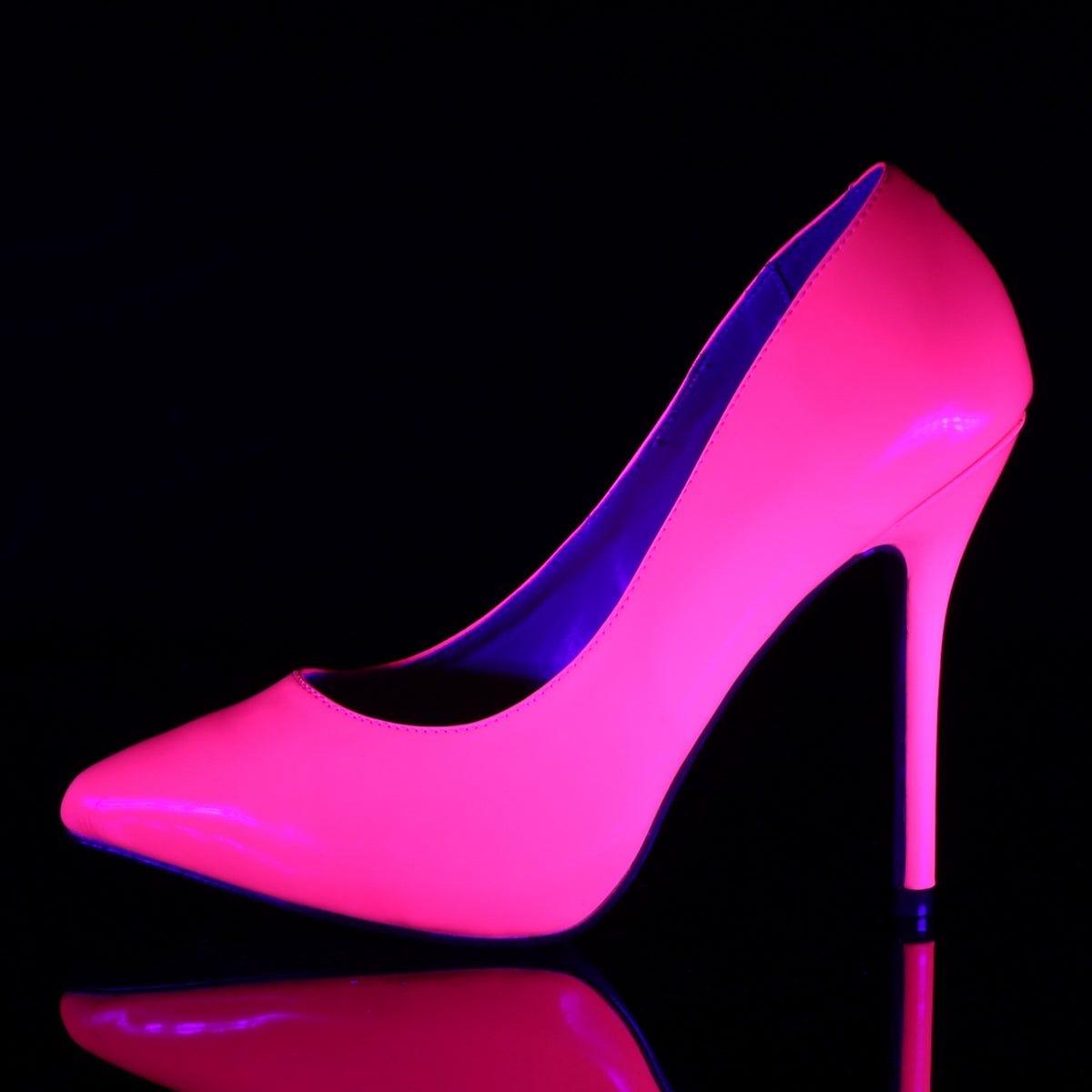 AMUSE-20 Pleaser Neon Fuchsia Patent Single Sole Shoes [Sexy Shoes]