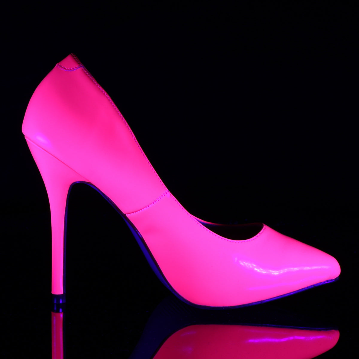 AMUSE-20 Pleaser Neon Fuchsia Sexy Single Sole Shoes (Fetish Footwear)