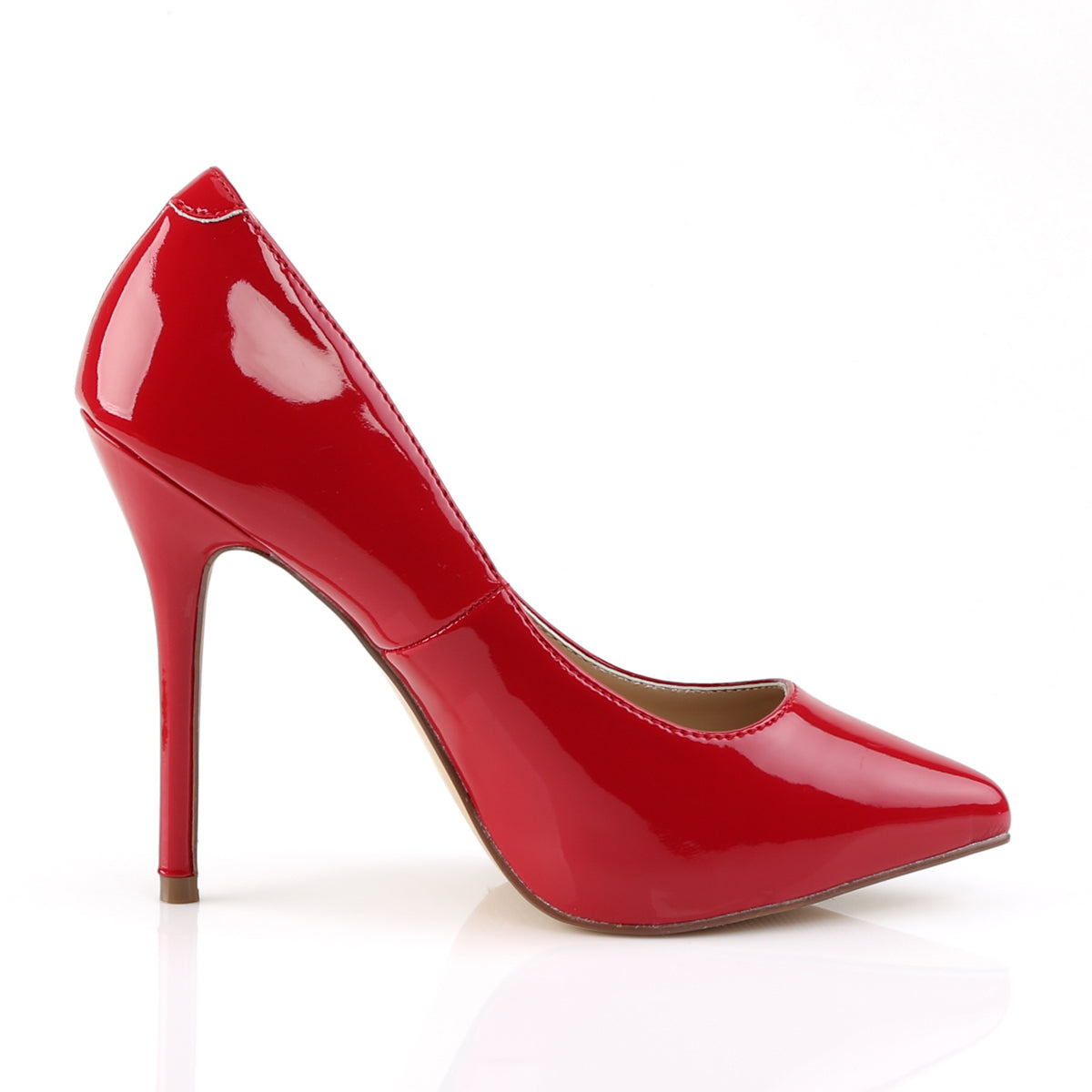 AMUSE-20 Pleaser Red Patent Sexy Single Sole Shoes (Fetish Footwear)