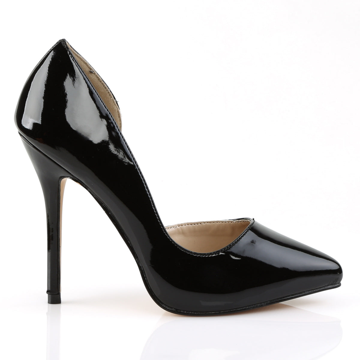 AMUSE-22 Pleaser Black Patent Single Sole Shoes [Sexy Shoes]