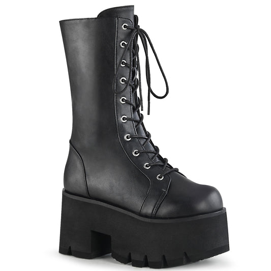 ASHES-105 Alternative Footwear Demonia Women's Mid-Calf & Knee High Boots Blk Vegan Leather