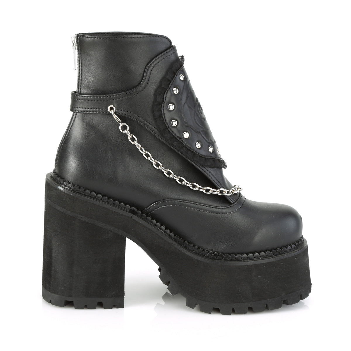 ASSAULT-55 Alternative Footwear Demoniacult Women's Ankle Boots Black Vegan Leather