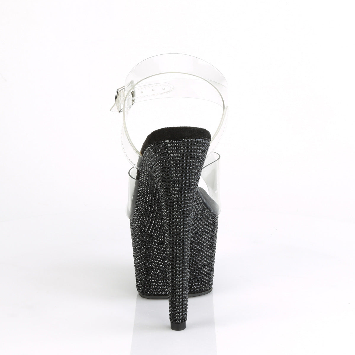 BEJEWELED-708DM Pleaser Clear/Black Rhinestones Platform Shoes [Exotic Dance Shoes]