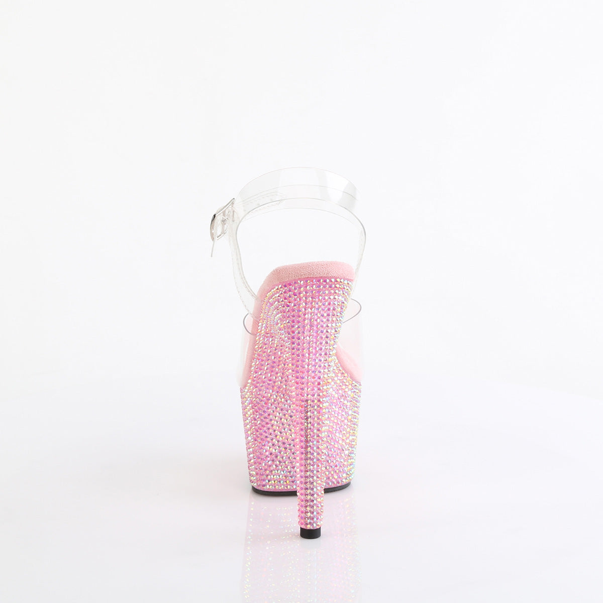 BEJEWELED-708RRS Pleaser Clear/B Pink Rhinestones Platform Shoes [Exotic Dance Shoes]
