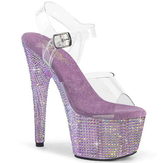 BEJEWELED-708RRS Pleaser Clear/Lavender Rhinestones Platform Shoes [Exotic Dance Shoes]