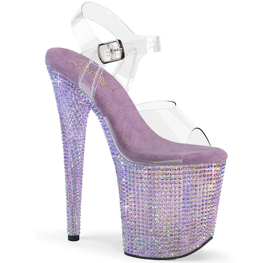 BEJEWELED-808RRS Pleaser Clear/Lavender Rhinestones Platform Shoes [Exotic Dance Shoes]