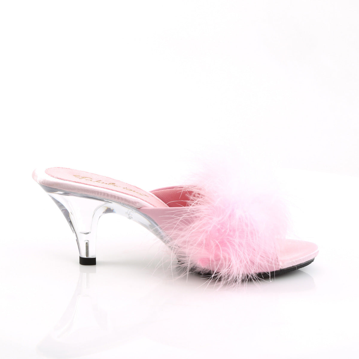 BELLE-301F Fabulicious B Pink Pu-Fur/Clear Shoes [Sexy Shoes]