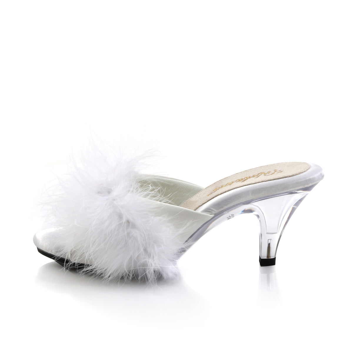BELLE-301F Fabulicious White Pu-Fur/Clear Shoes [Sexy Shoes]