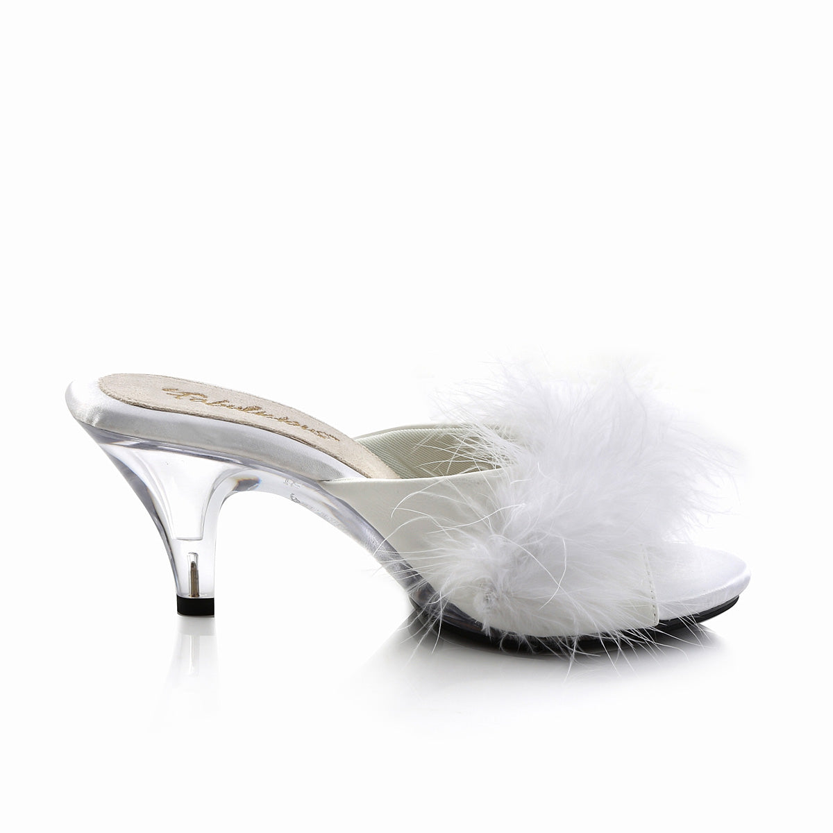 BELLE-301F Fabulicious White Pu-Fur/Clear Shoes [Sexy Shoes]