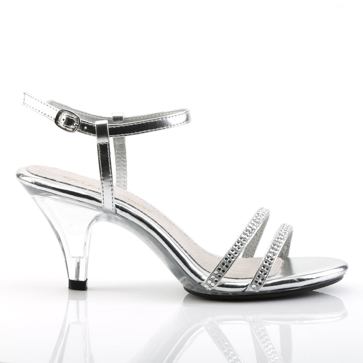 BELLE-316 Fabulicious Silver Metallic Pu/Clear Shoes [Sexy Shoes]