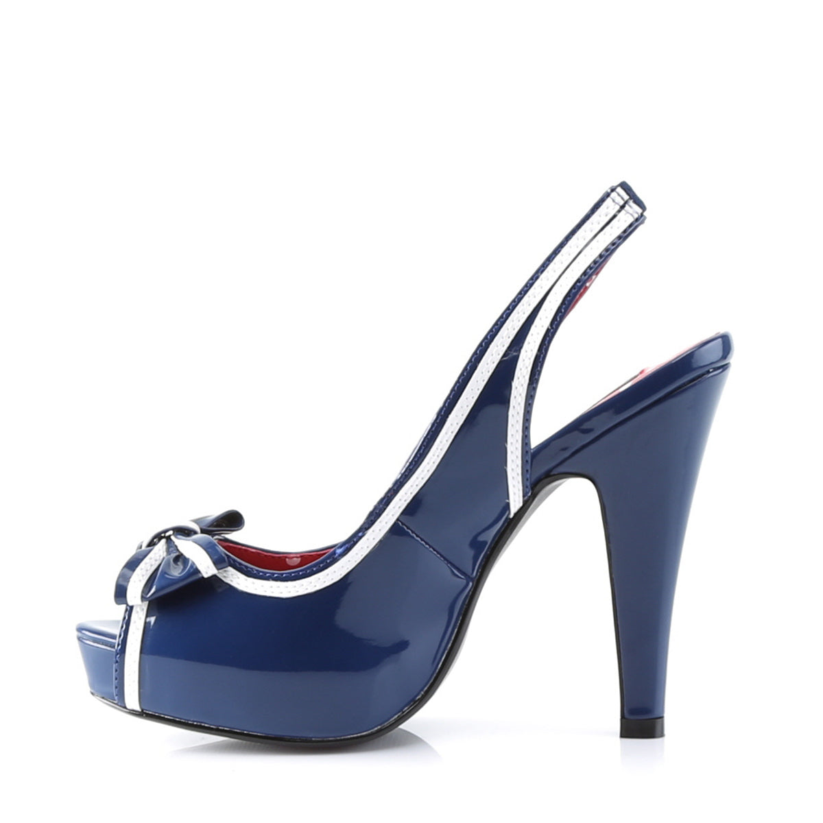 BETTIE-05 Pin Up Couture Navy Blue Patent Platforms [Retro Glamour Shoes]
