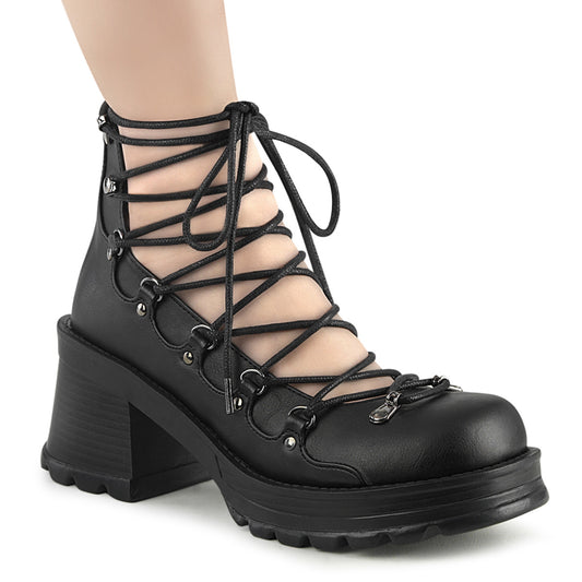 BRATTY-32 Alternative Footwear Demonia Women's Heels & Platform Shoes Blk Vegan Leather
