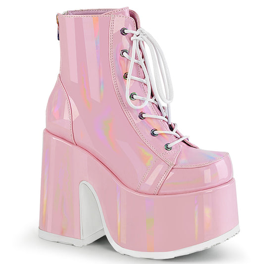 CAMEL-203 Alternative Footwear Demonia Women's Ankle Boots B.Pink Hologram