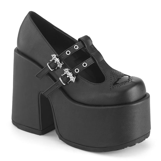 CAMEL-55 Alternative Footwear Demonia Women's Heels & Platform Shoes Blk Vegan Leather