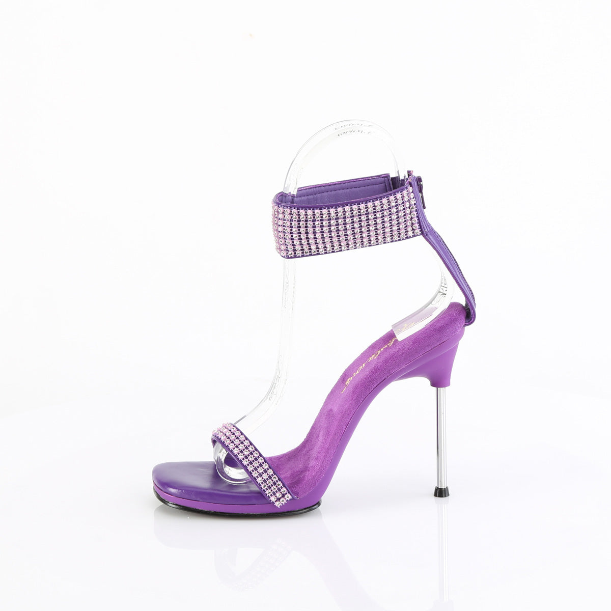 CHIC-40 Fabulicious Purple Faux Leather-Rhinestones/Purple Shoes [Sexy Shoes]