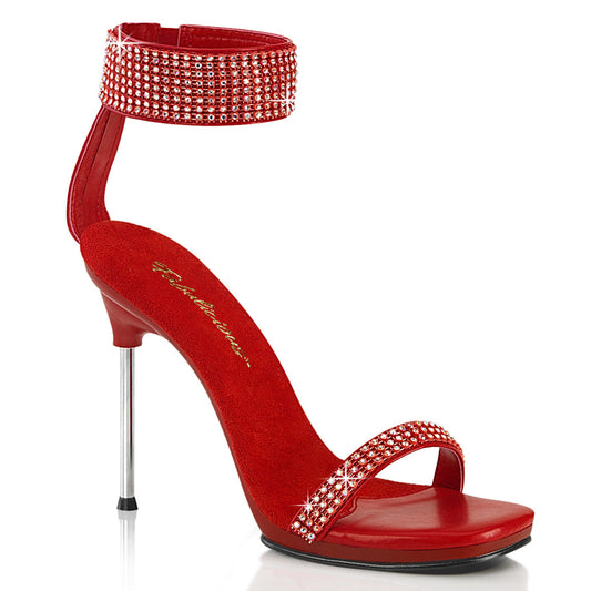 CHIC-40 Fabulicious Red Faux Leather-Rhinestones/Red Shoes [Sexy Shoes]