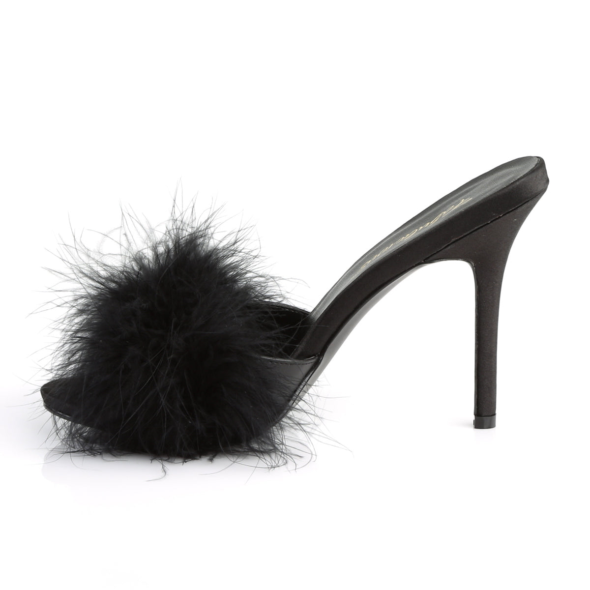 CLASSIQUE-01F Fabulicious Black Pu-Fur Shoes [Sexy Shoes]