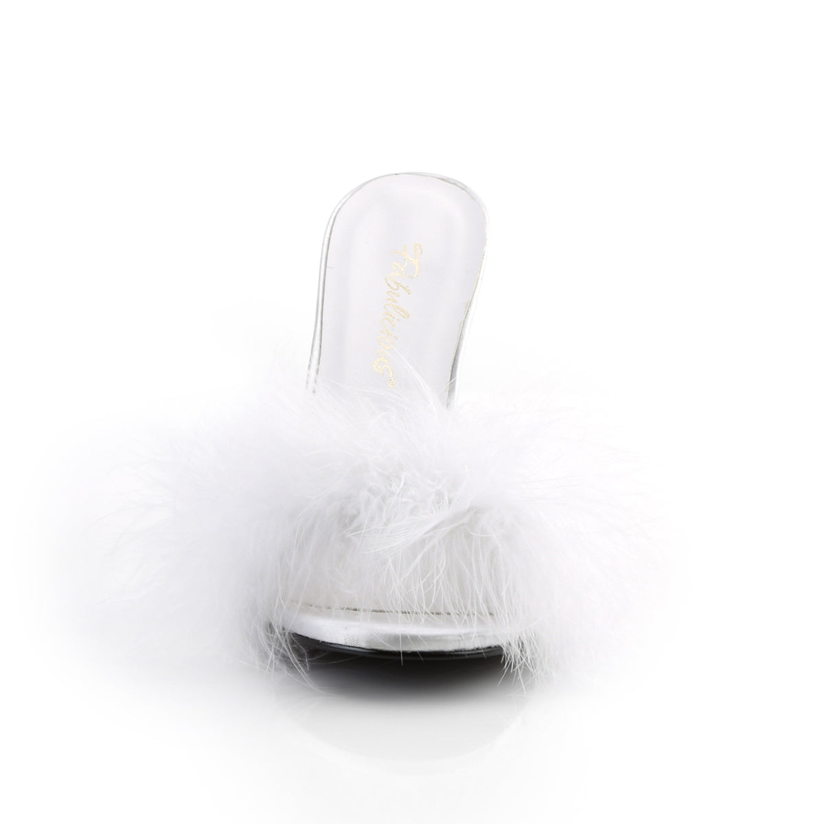 CLASSIQUE-01F Fabulicious White Pu-Fur Shoes [posing comp heels]