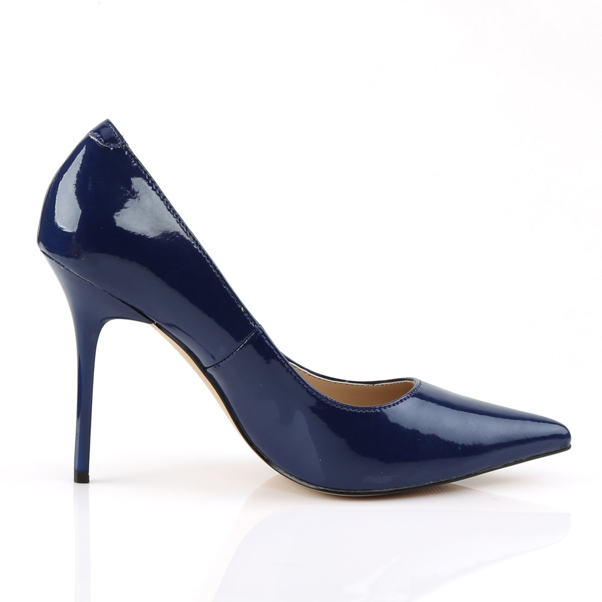 CLASSIQUE-20 Pleaser Navy Blue Sexy Single Sole Shoes (Fetish Footwear)