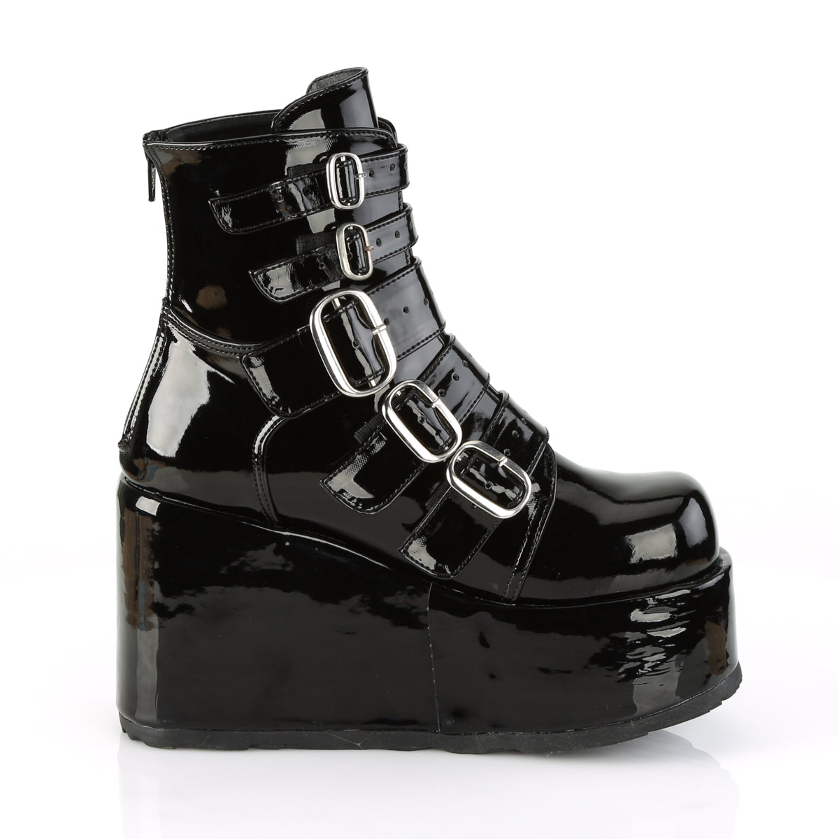 CONCORD-57 Demonia Black Patent Women's Ankle Boots [Demonia Cult Alternative Footwear]