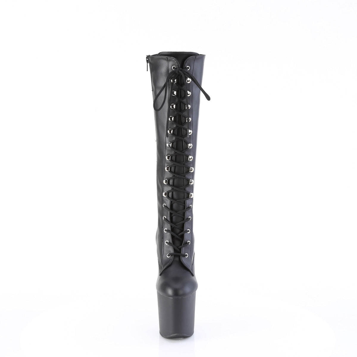 CRAZE-2023 Pleaser Black Stretch Faux Leather/Black Matte Platform Shoes [Kinky Boots]