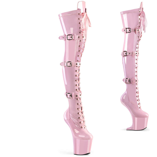CRAZE-3028 Pleaser B Pink Stretch Patent/B Pink Platform Shoes [Kinky Boots]