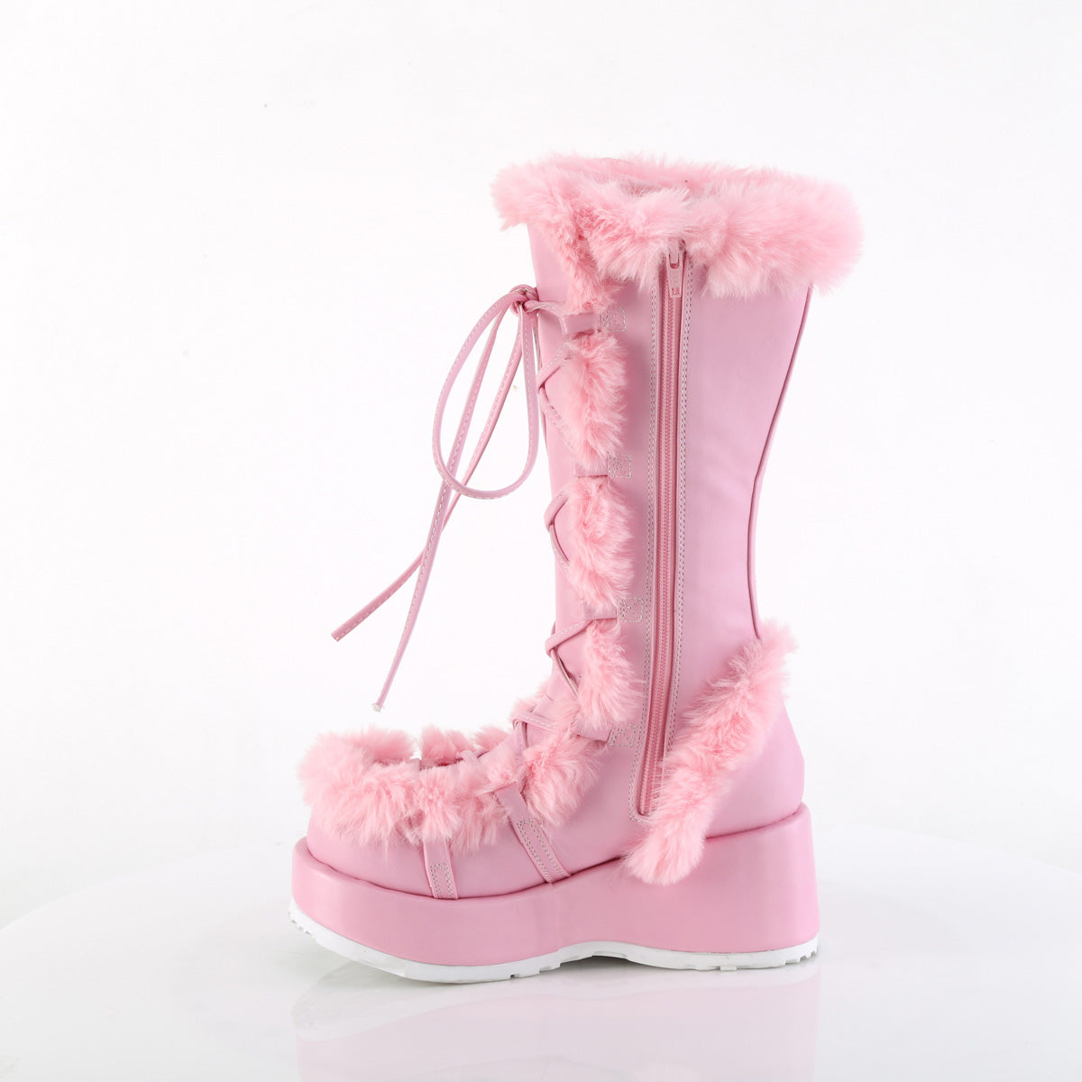 CUBBY-311 Demonia B Pink Vegan Leather Women's Mid-Calf & Knee High Boots [Demonia Cult Alternative Footwear]