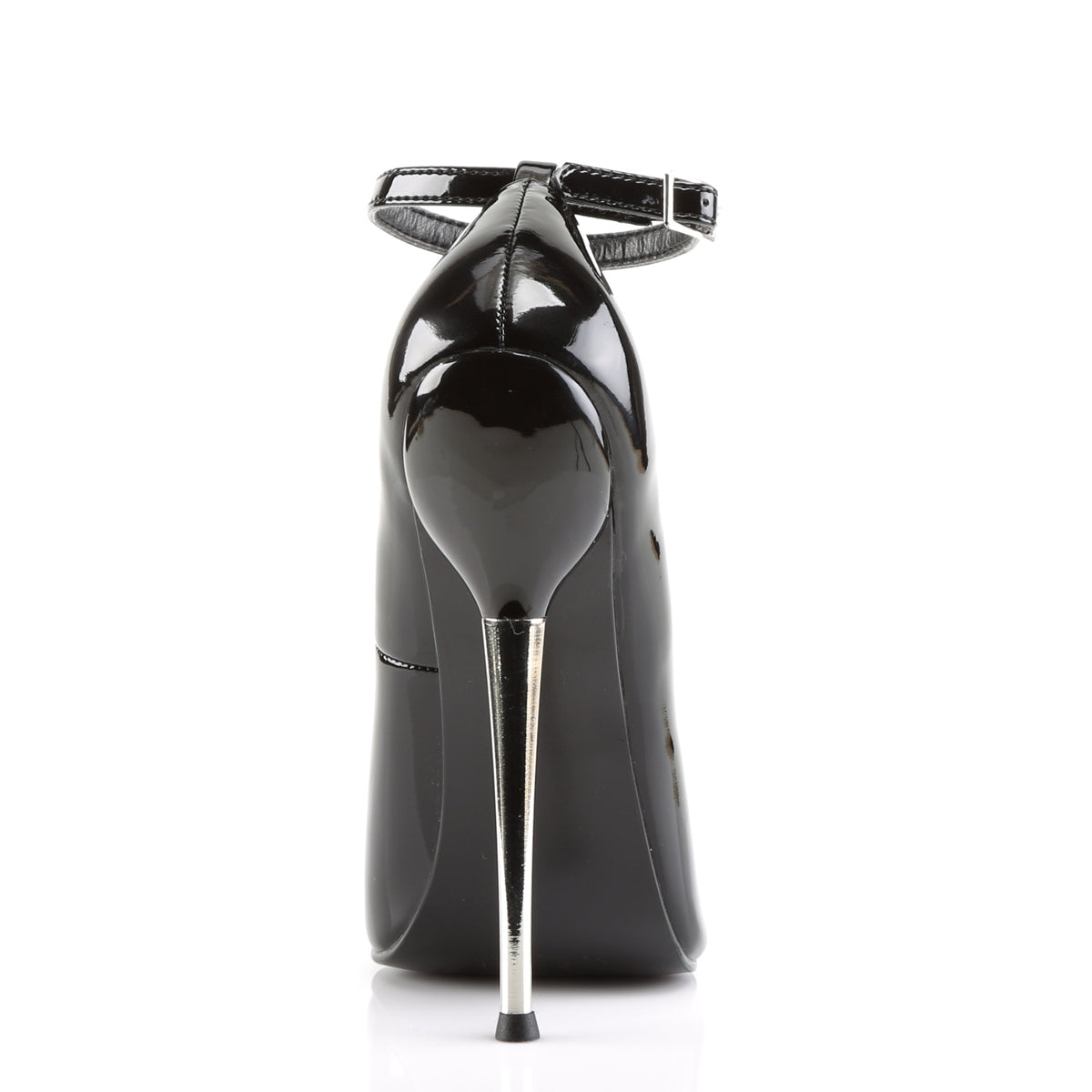 DAGGER-12 Devious Heels Black Patent Single Soles [Fetish Heels]