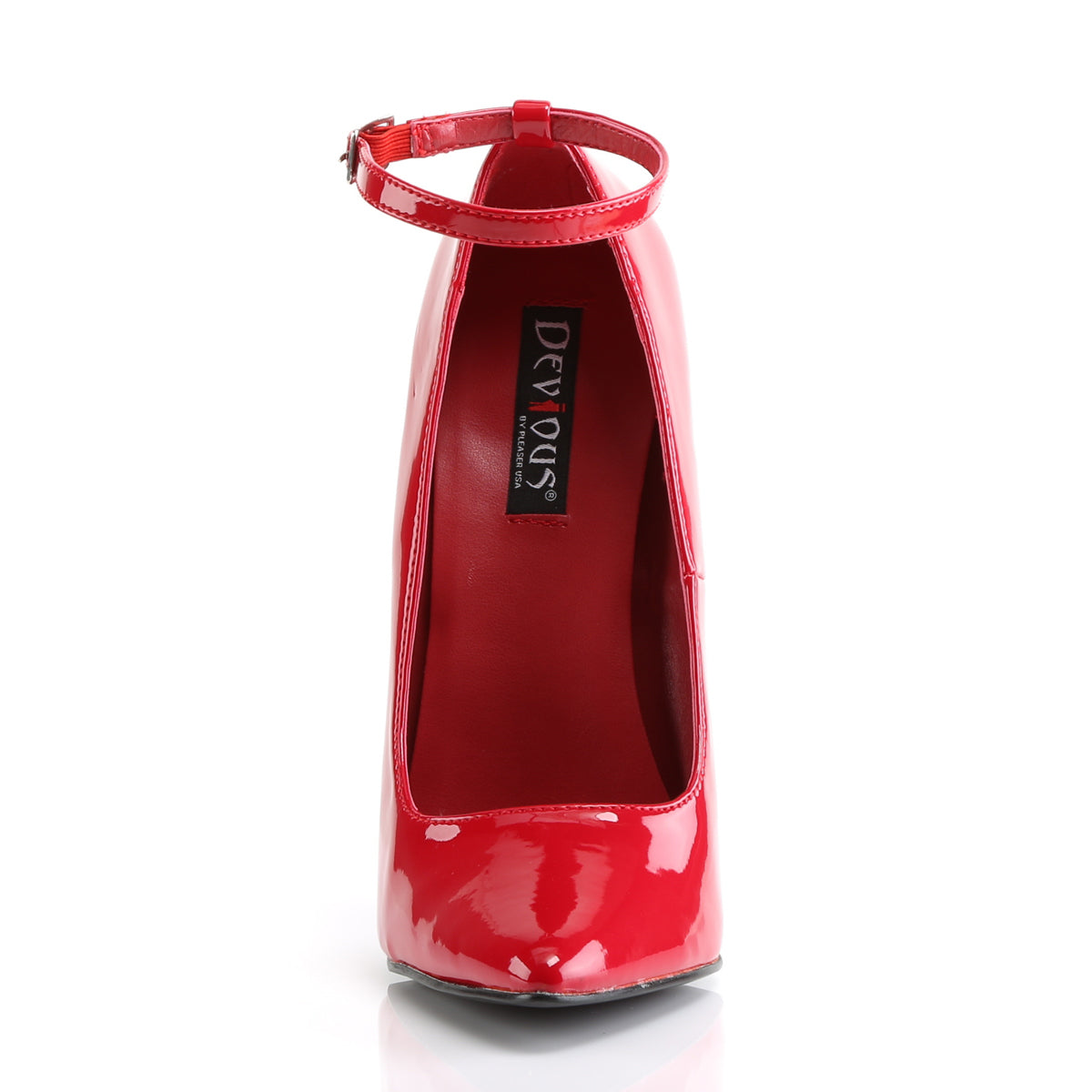 DAGGER-12 Devious Heels Red Patent Single Soles [Fetish Heels]