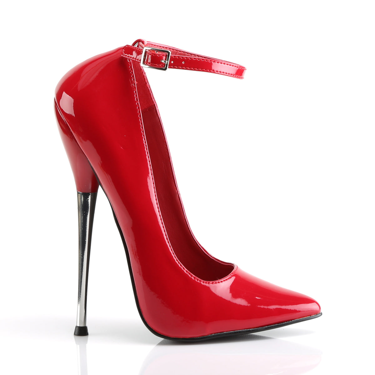 DAGGER-12 Devious Heels Red Patent Single Soles [Fetish Heels]