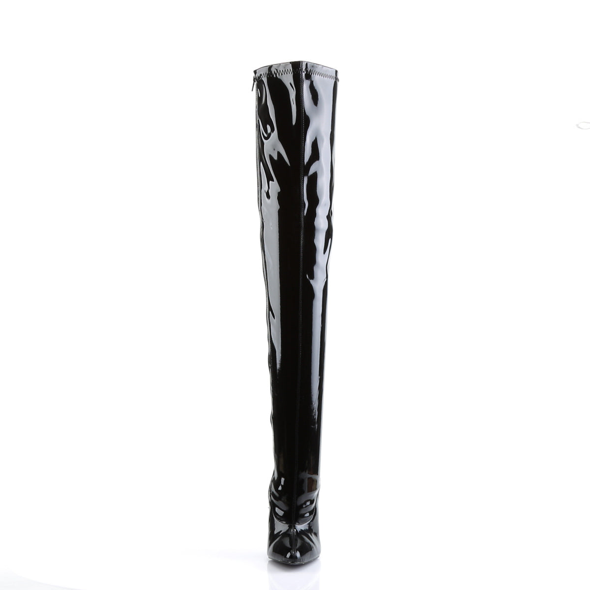 DAGGER-3000 Devious Heels Black Stretch Patent Single Soles [Fetish Heels]